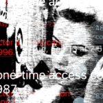 a noir-style graphic of a photo of a woman holding a phone receiver to her ear, with scattered six-digit two-factor codes scattered around the image