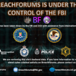 A screenshot of the homepage of the cybrecrime forum Breachforums, after the FBI seized in on May 15, 2024.