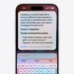 ChatGPT in use on iOS, as showcased during WWDC 2024